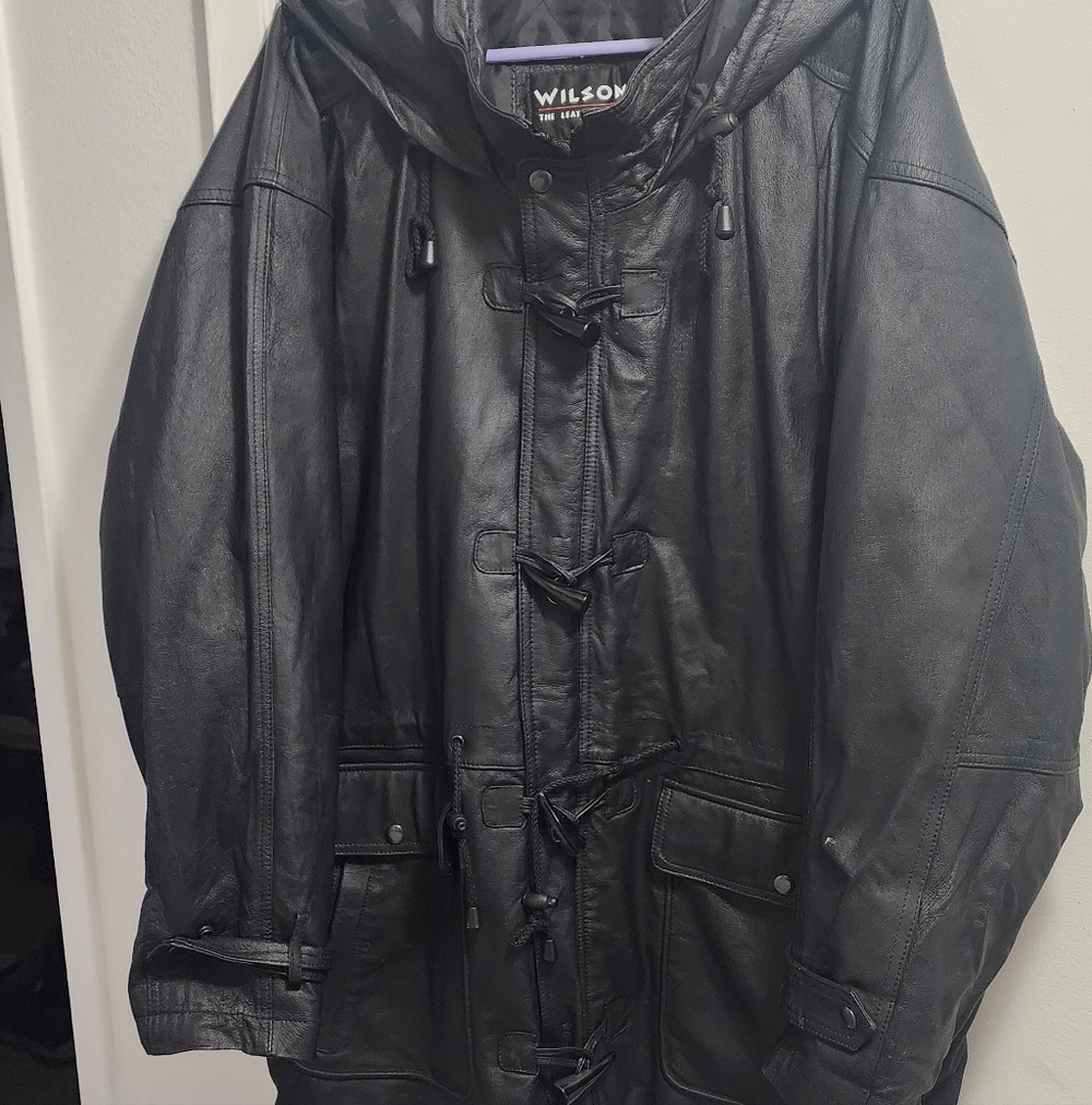Wilson Leather Charcoal Hooded Woman's  Jacket